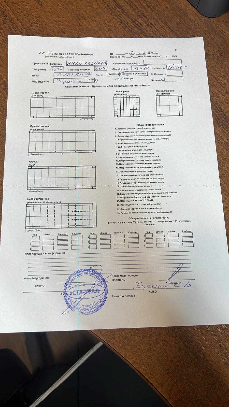 Морской контейнер HHXU3390604